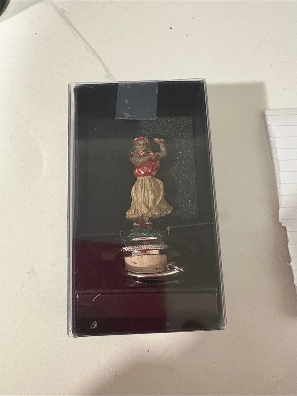 Hula dancer pewter bottle stopper